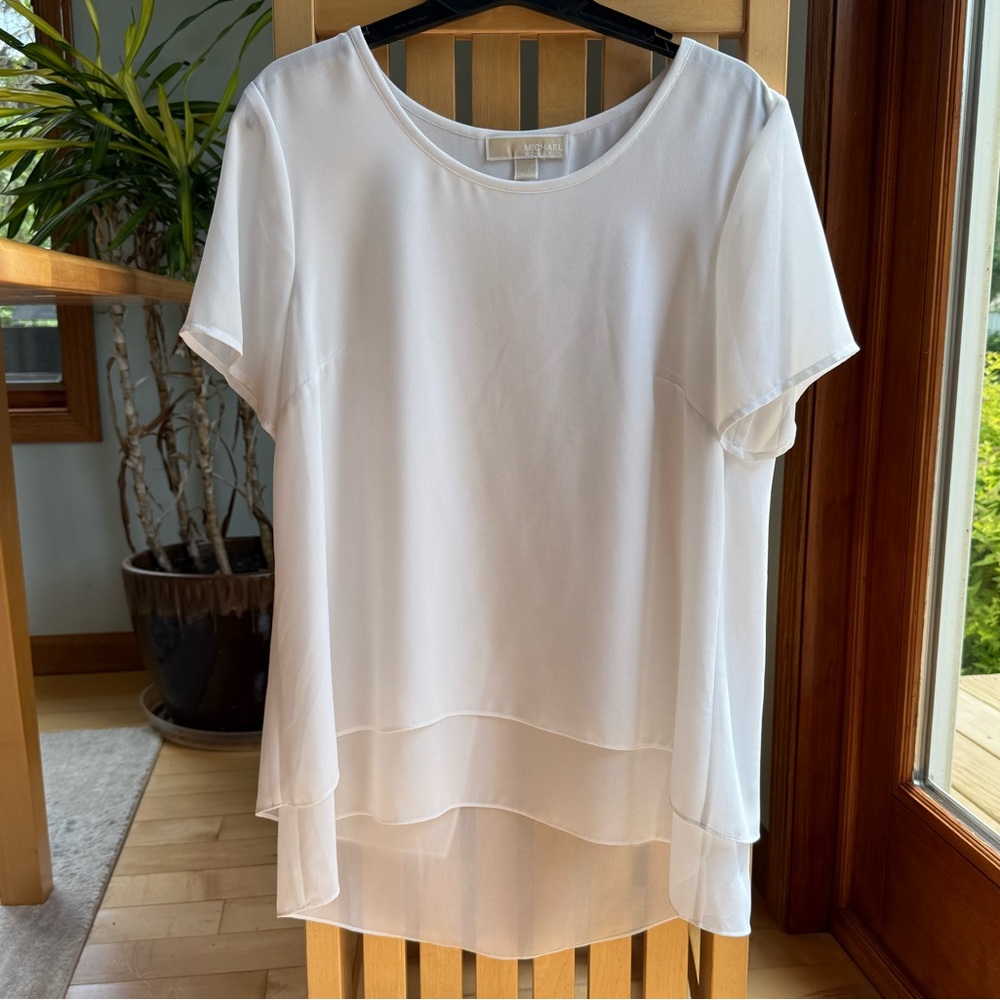 Michael Kors White Layered Blouse
